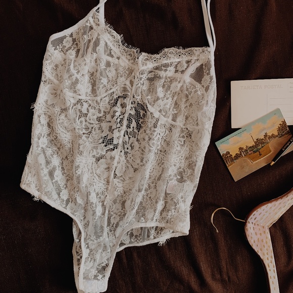 PrettyLittleThing Tops - NWT Pretty Little Things Sheer Lace Thong Bodysuit